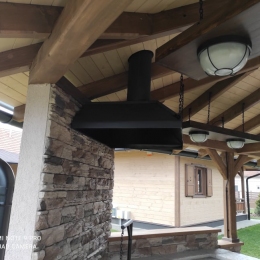 Füstgyűjtő kerti konyhában